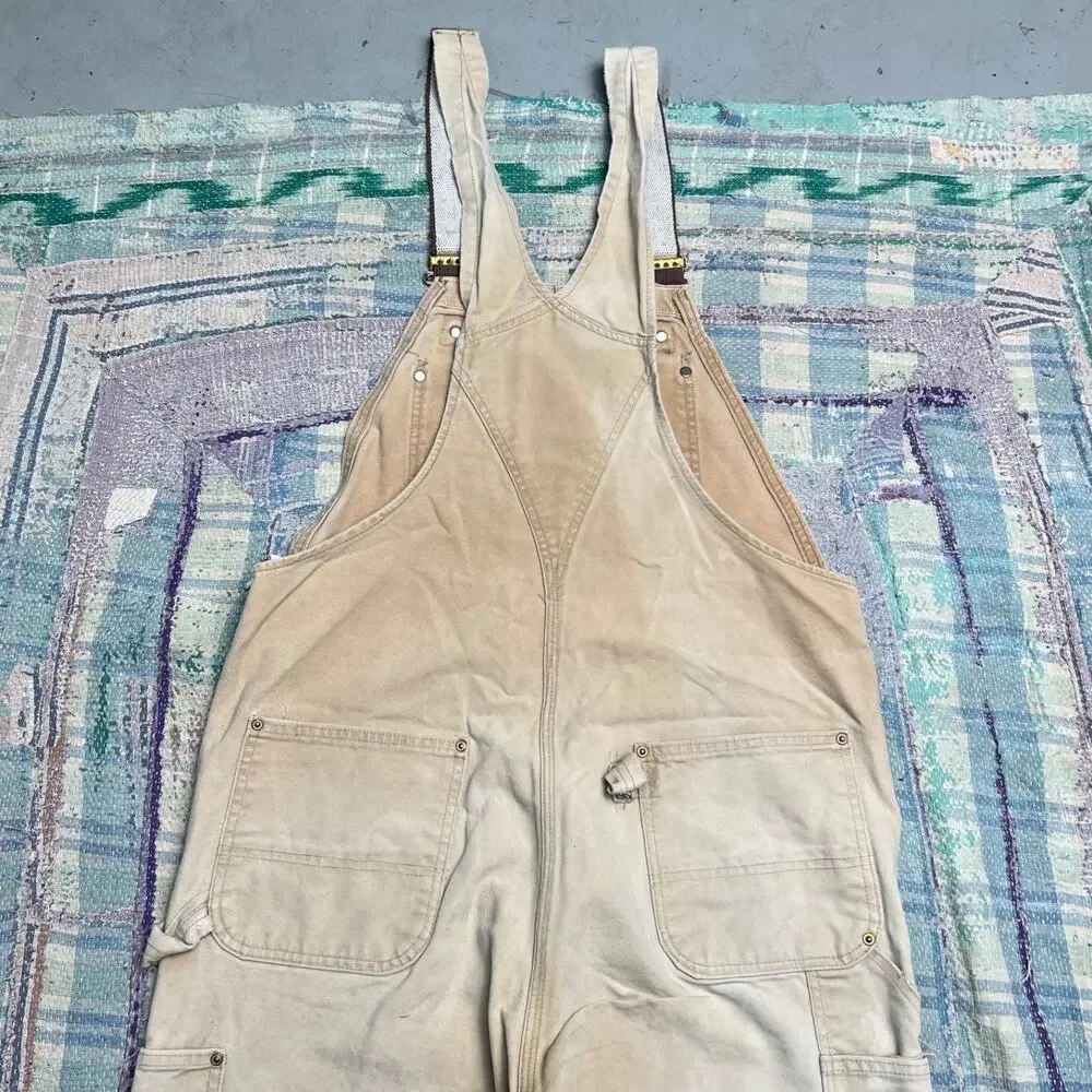 Carhartt Tan Dungarees Double Knee Bib Overalls Men's 38x32